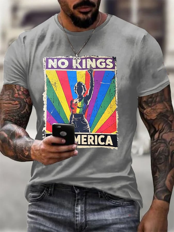 No Kings In America Print T-shirt