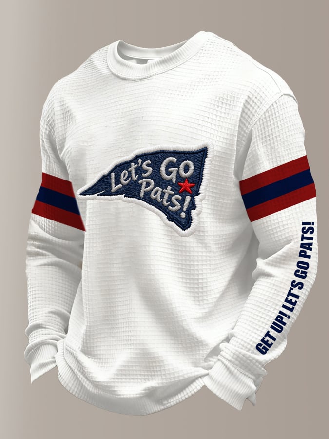 Men's Retro Football Print Casual Long-Sleeved Top