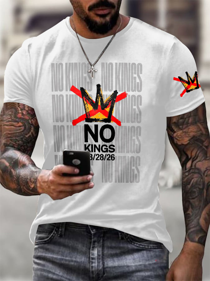 🔥Buy 3 Get 15% Off Men's No Kings Day March 28 2026 Print T-Shirt