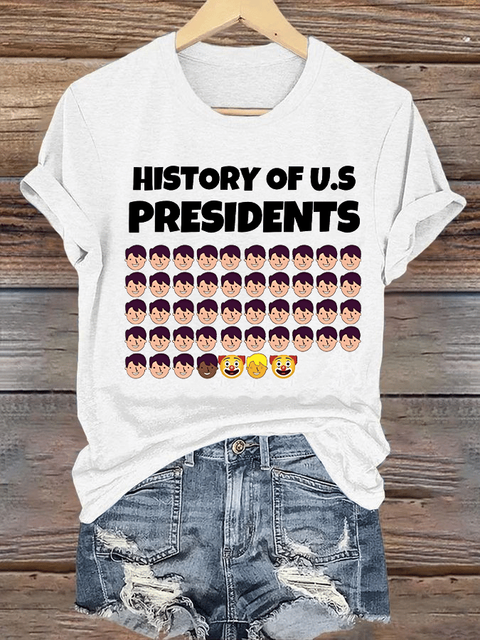 🔥Buy 3 Get 15% Off🔥Women's History Of US Presidents Print T-Shirt