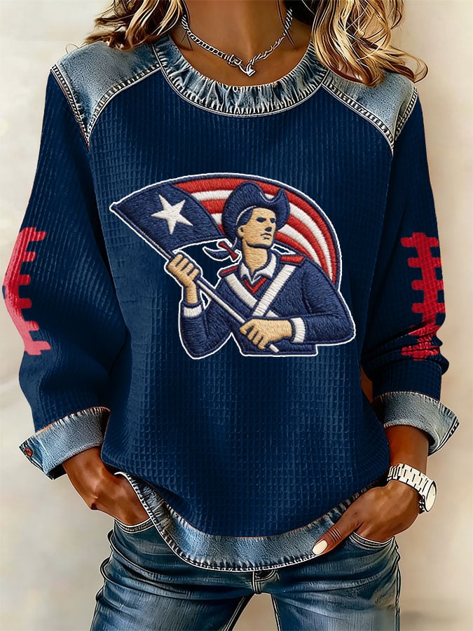 Women's Football Print Sweatshirt