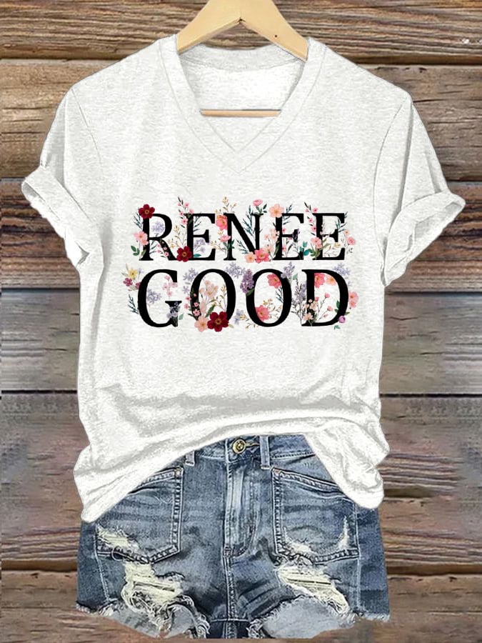 Women's Justice for Renee Nicole Good Print Casual T-Shirt
