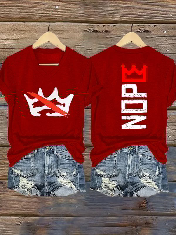 🔥Buy 3 Get 15% Off Women's Nope, No Kings In America Print T-shirt