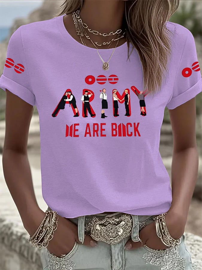 🔥Buy 3 Get 15% Off🔥Women's BTS Fan Print Short-Sleeve T-Shirt
