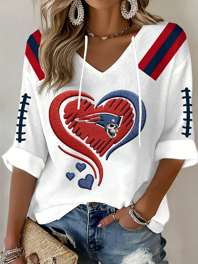 Women's Football V-Neck Top