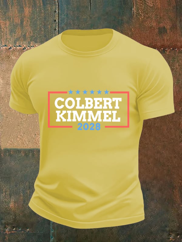Men's Talk Show Colbert Kimme 2028 Print T-Shirt