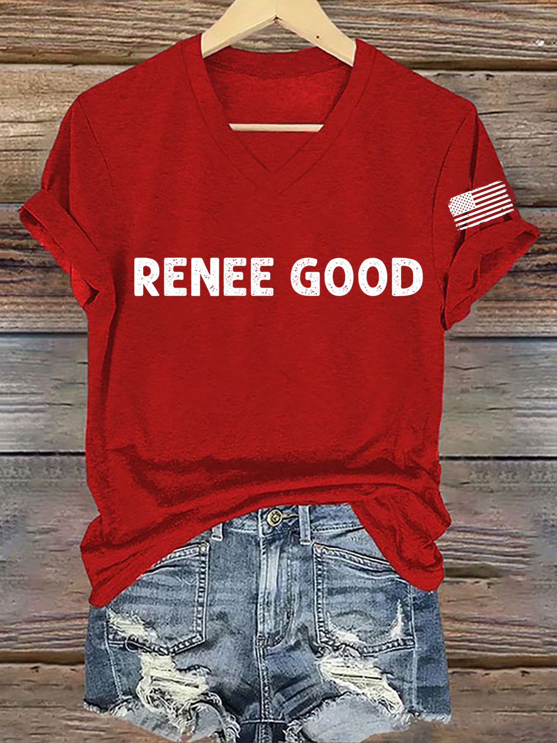 Women's Say Her Name Print V Neck T-shirt