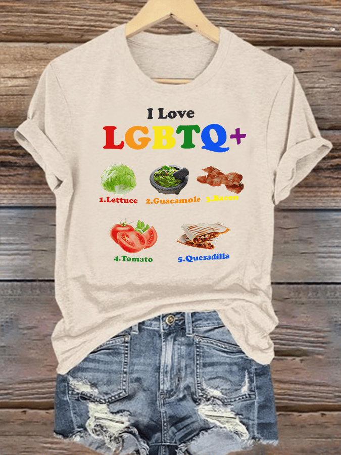 Women's LGBTQ+ Pride Graphic Tee for Food Lovers
