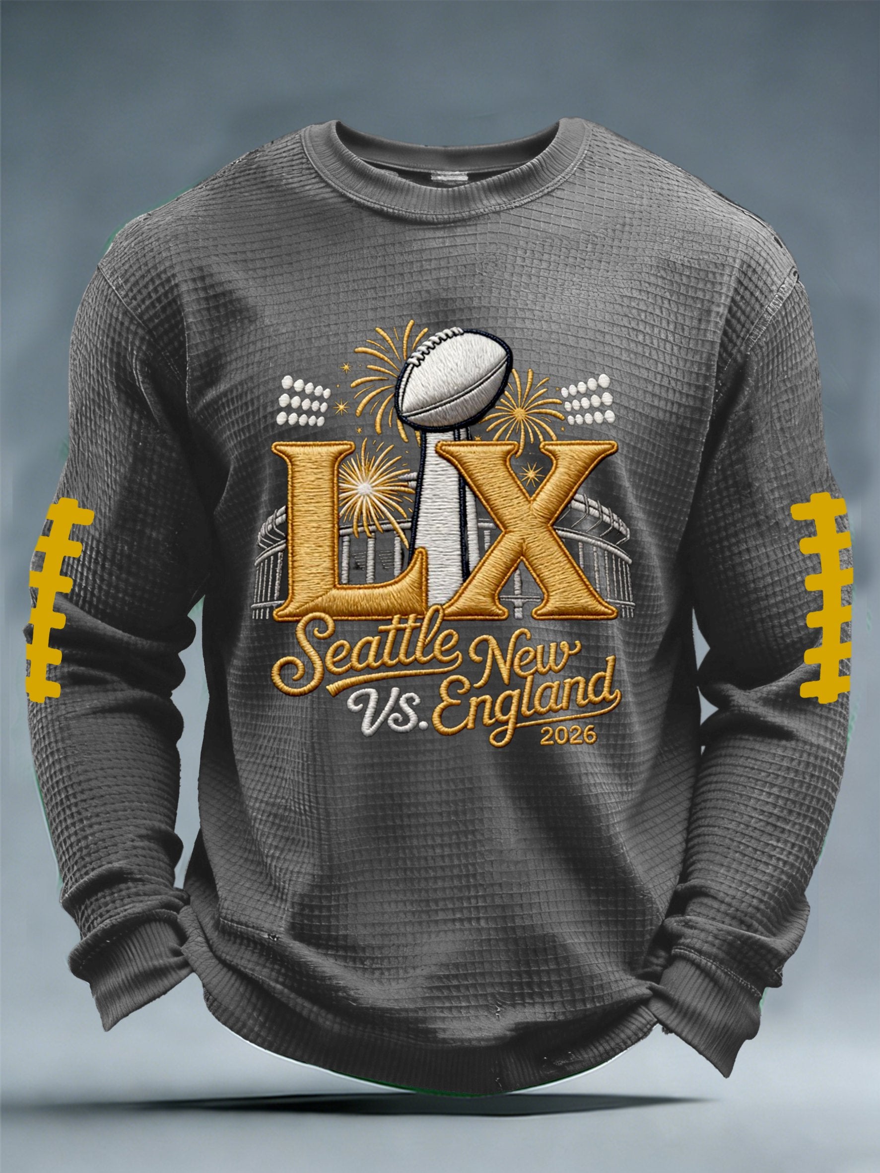 Men's Football Printed Waffle Top
