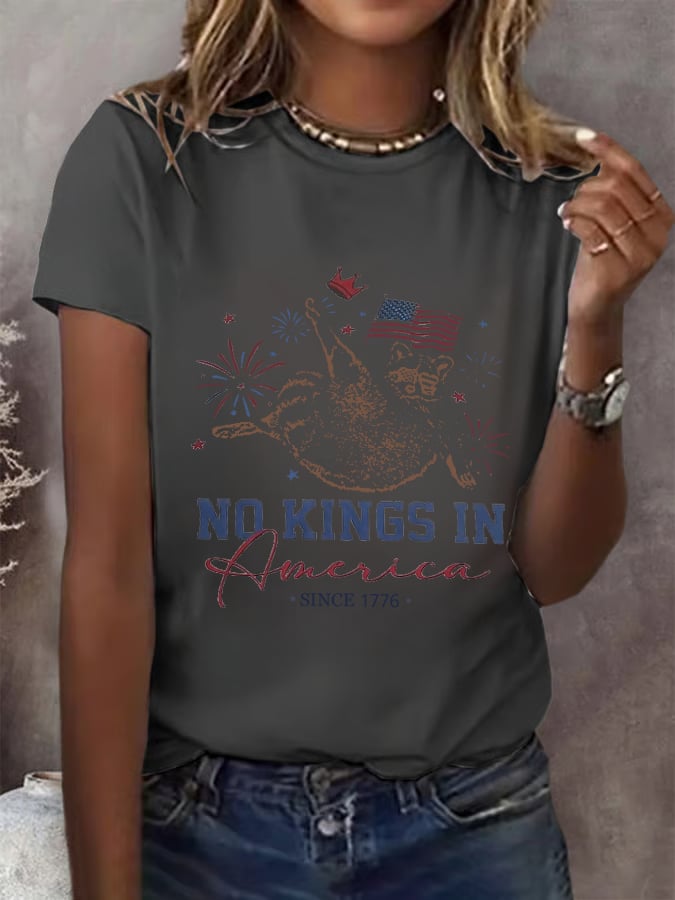 🔥Buy 3 Get 15% Off🔥Women's No King In America Printed T-Shirt