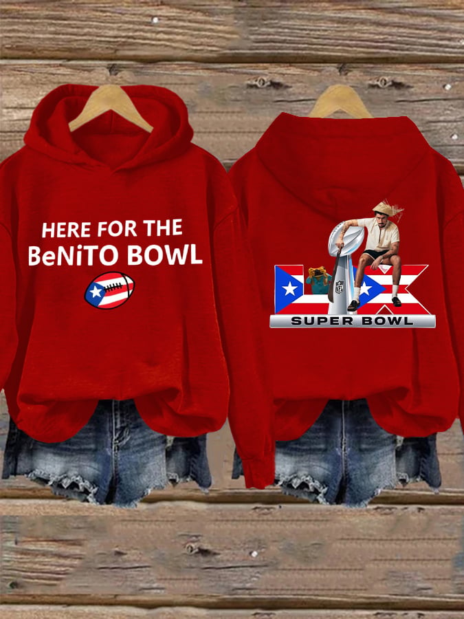 Retro Puerto Rico Print Hoodie