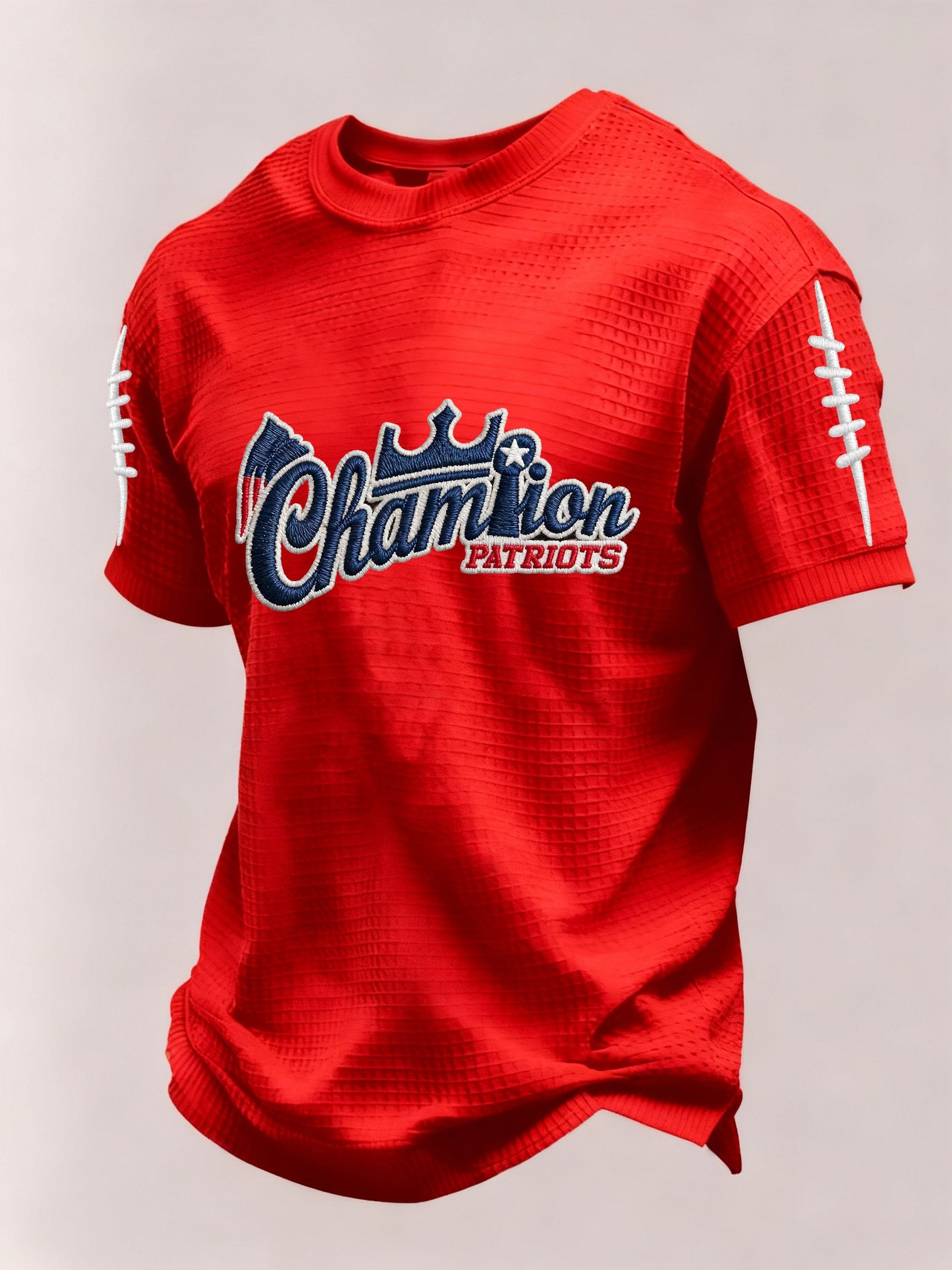 Men’s Football Graphic Waffle Knit Short Sleeve Crewneck T-Shirt