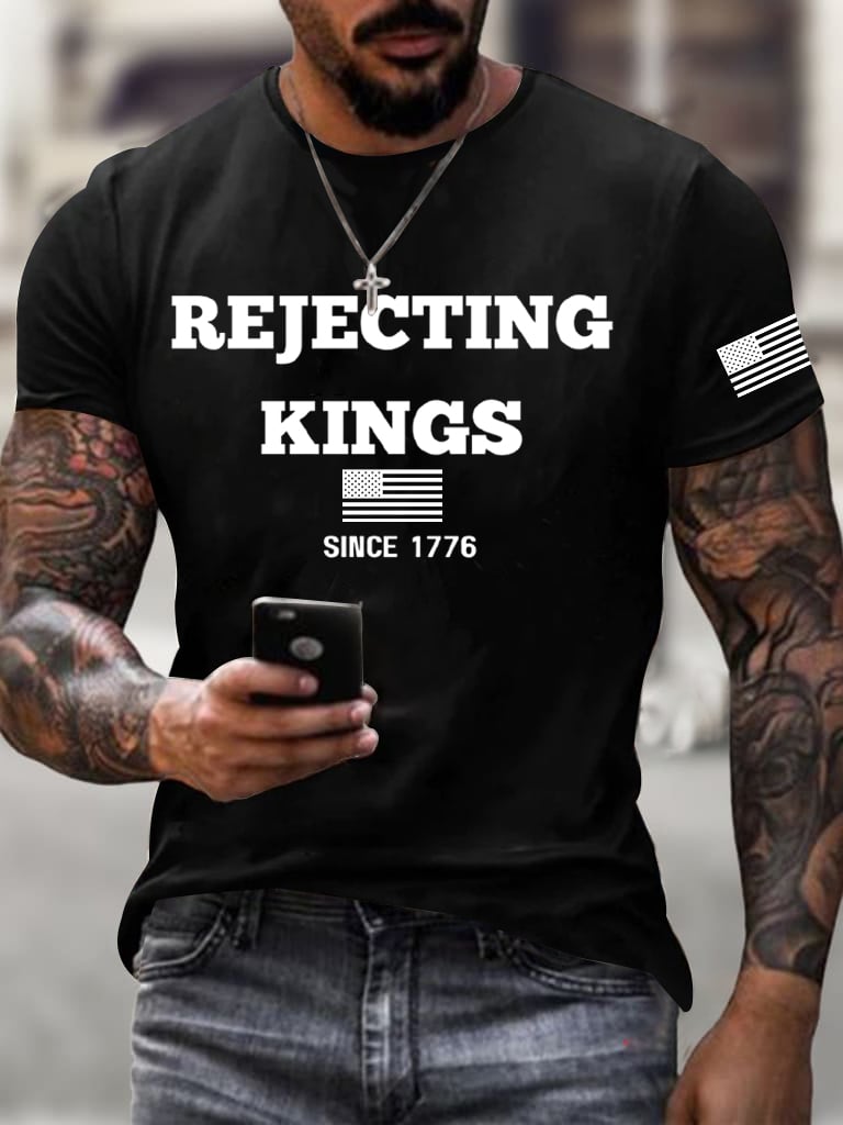 🔥Buy 3 Get 15% Off🔥Men's No Kings In America Printed Casual T-shirt