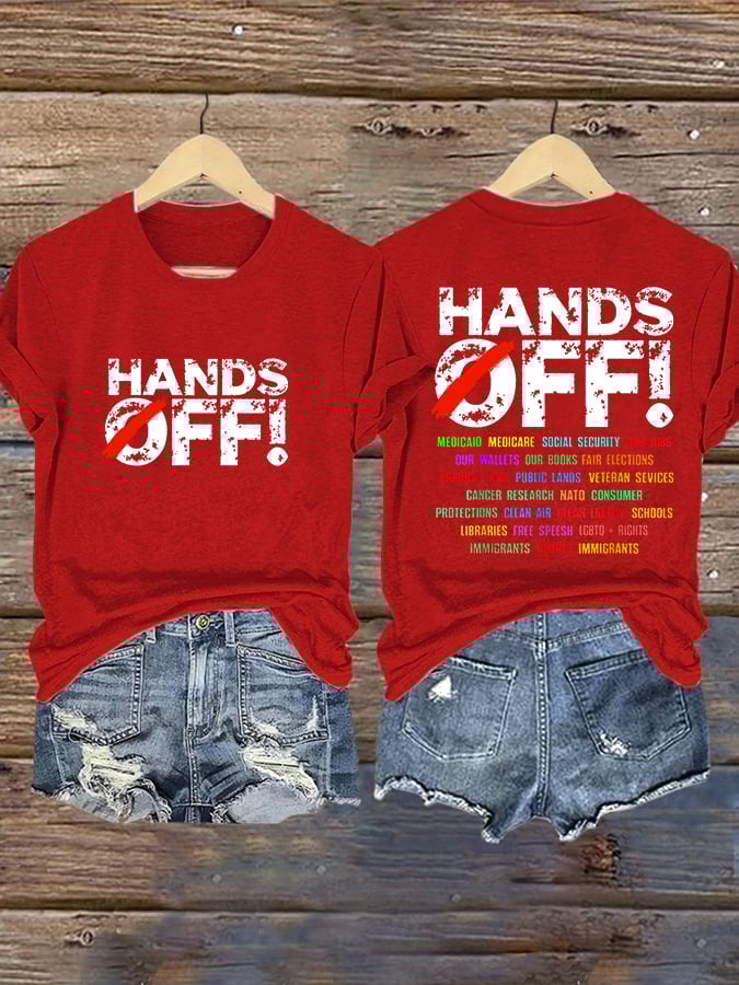 🔥Buy 3 Get 15% Off🔥Women's Hands Off Protest Print Casual T-Shirt