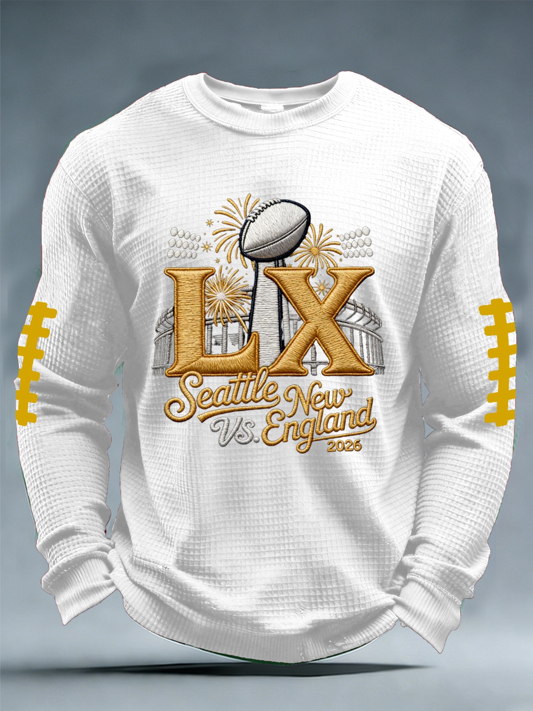 Men's Football Printed Waffle Top