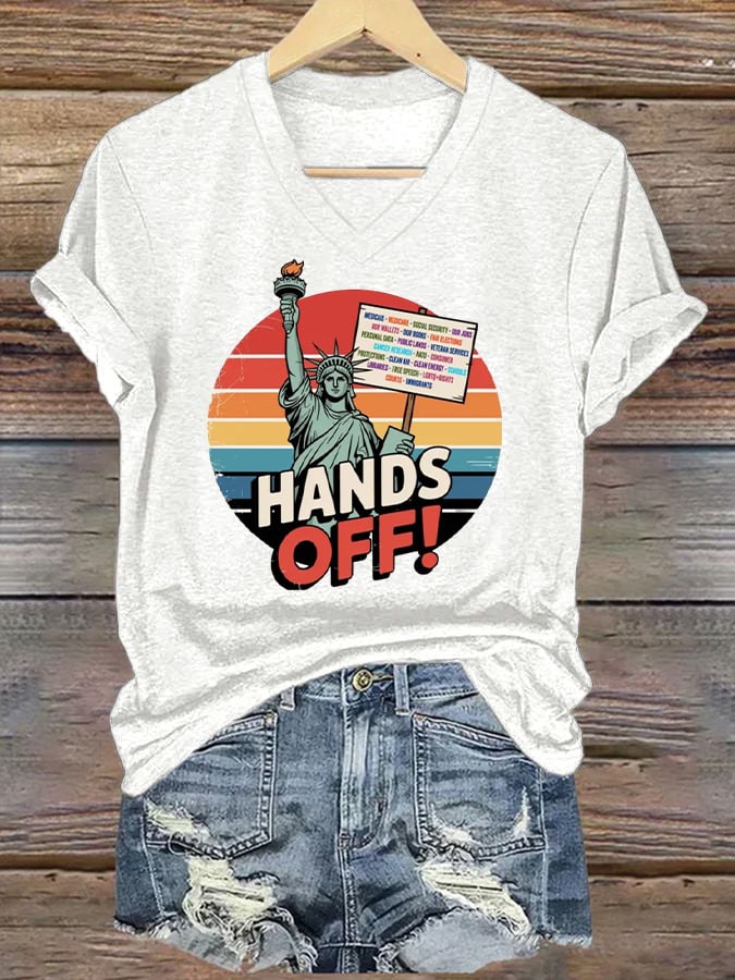 🔥Buy 3 Get 15% Off🔥Women's Casual Hands Off Printed T-Shirt