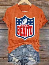 Women's  Team Benito Puerto Rico Print Casual Tee