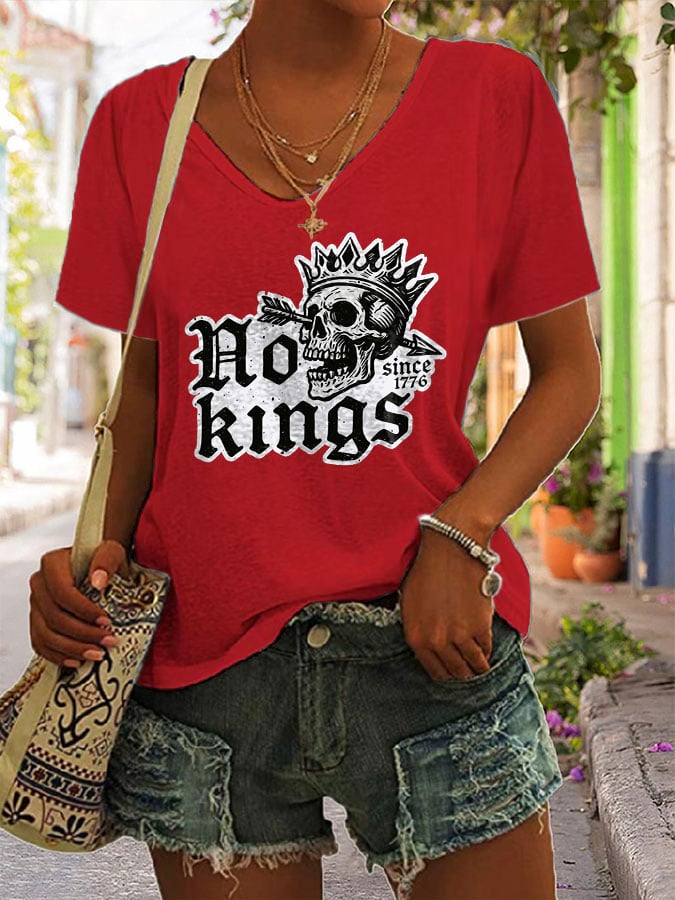 🔥Buy 3 Get 15% Off🔥Women's Casual Retro Reject The King Print T-Shirt