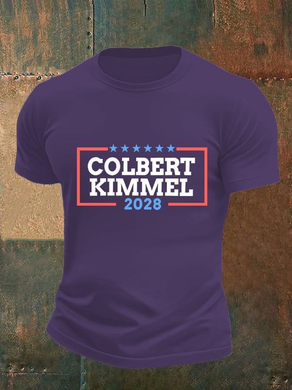 Men's Talk Show Colbert Kimme 2028 Print T-Shirt