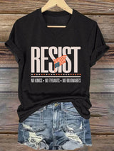 🔥Buy 3 Get 15% Off🔥V-Neck Retro Resist No Kings No Tyrants No Billionaires Print T-Shirt