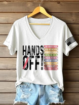 🔥Buy 3 Get 15% Off🔥Women's Retro Hands Off Protest Print T-Shirt