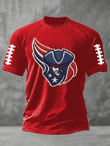 Men's football print short-sleeved T-shirt