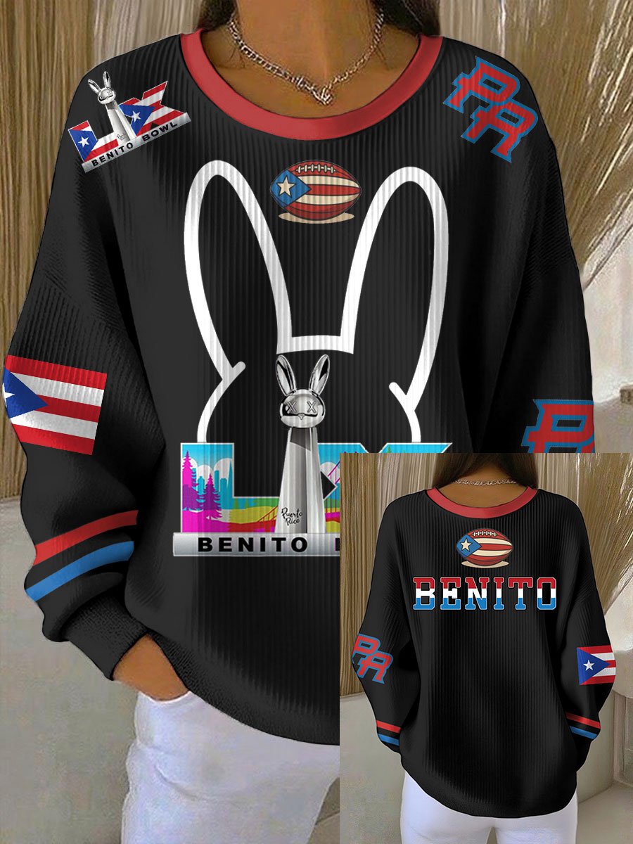 Women's Puerto Rico Print Casual Sweatshirt