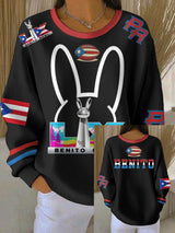 Women's Puerto Rico Print Casual Sweatshirt