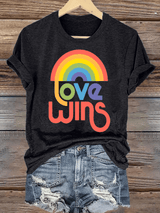 Women's  Love wins with rainbow Oversized T-Shirt