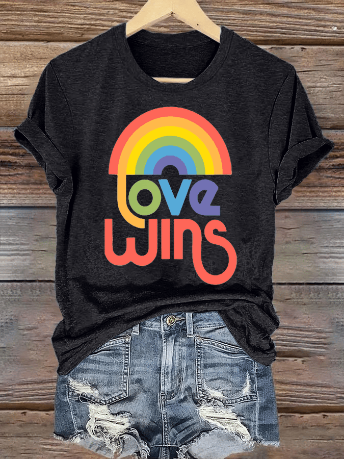 Women's  Love wins with rainbow Oversized T-Shirt