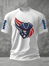 Men's football print short-sleeved T-shirt