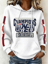 Women’s Football Graphic Waffle Knit Hoodie