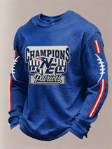 Men’s Football Graphic Waffle Knit Long Sleeve Crewneck T-Shirt