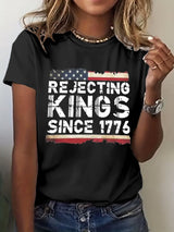 🔥Buy 3 Get 15% Off🔥Women's Rejecting Kings Since 1776 Print  T-Shirt
