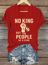 🔥Buy 3 Get 15% Off🔥V-neck Women's no king but the people KC N kind Printed Casual T-Shirt