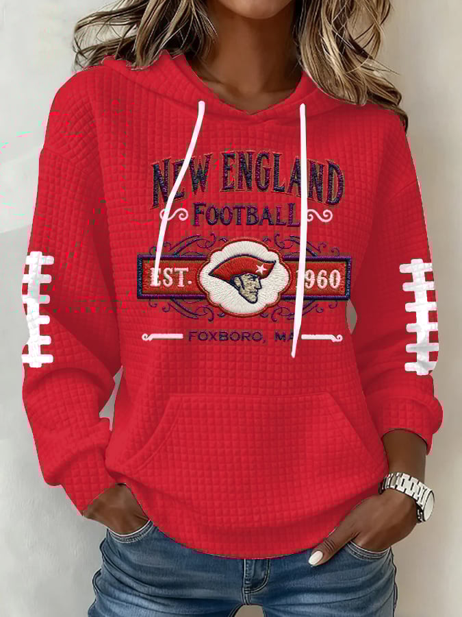 Women's Football Print Hoodie Sweatshirt