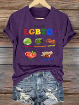 Women's  LGBTQ+ Pride Graphic Tee for Food Lovers