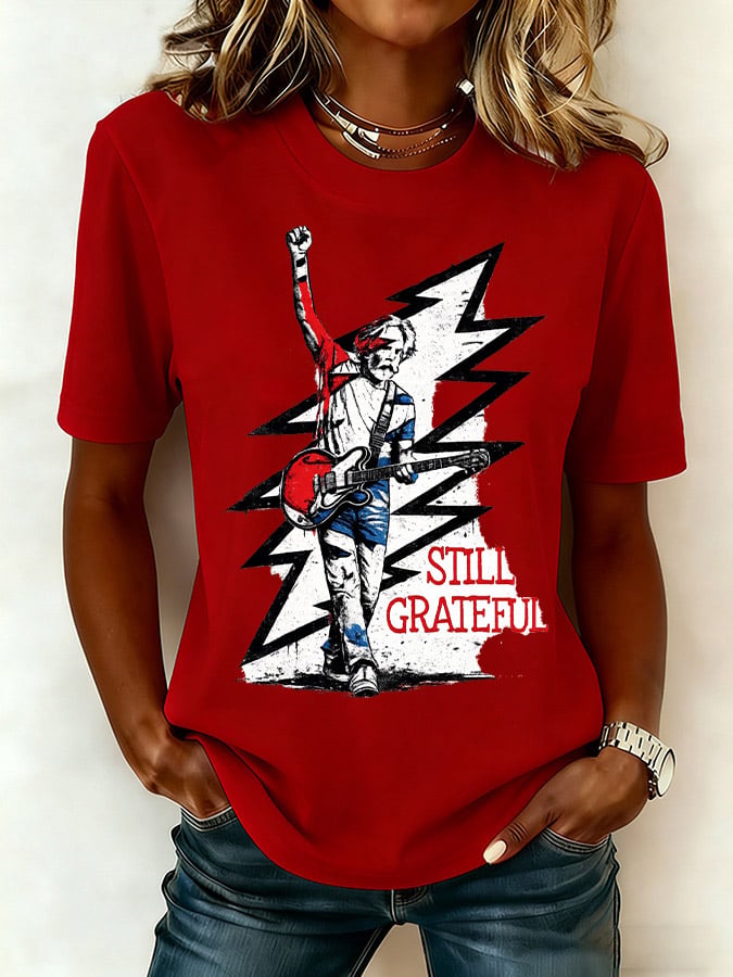 🔥Buy 3 Get 15% Off Women's Still Grateful Print Round Neck T-shirt