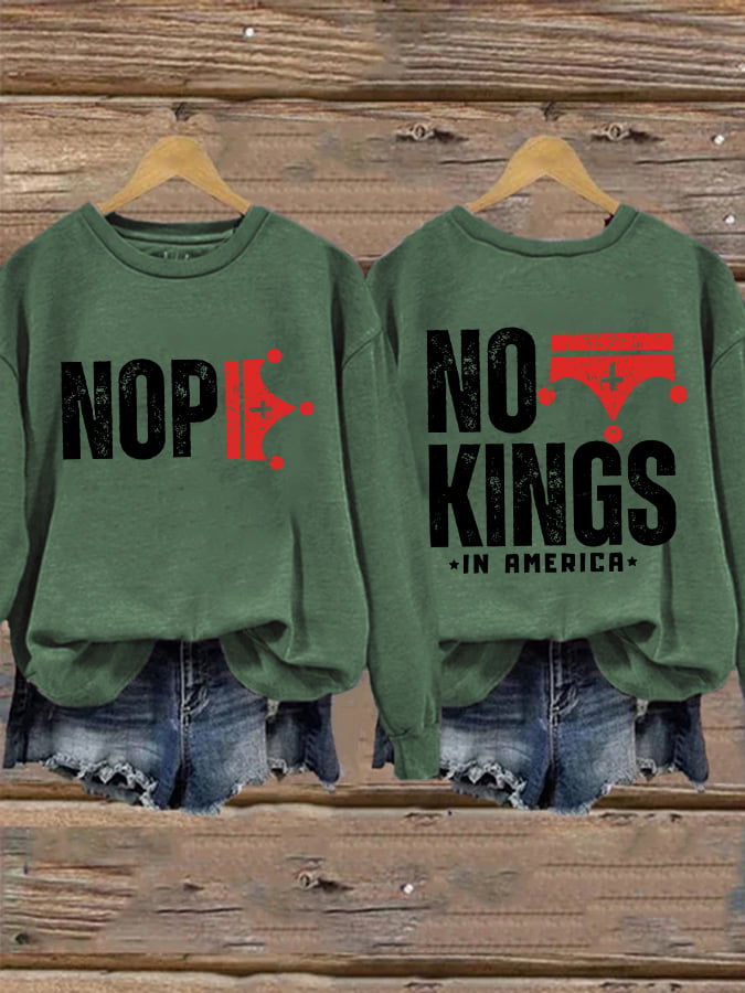🔥Buy 3 Get 15% Off Retro No Kings In America Print Sweatshirt