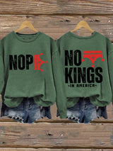 🔥Buy 3 Get 15% Off Retro No Kings In America Print Sweatshirt