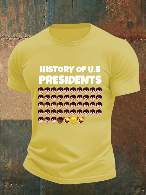 🔥Buy 3 Get 15% Off🔥Men's  History Of US Presidents Print T-Shirt
