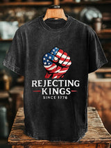 🔥Buy 3 Get 15% Off🔥Men's “Rejecting Kings Since 1776” Print T-Shirt