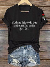 🔥Buy 3 Get 15% Off Women's Nothing Left To Do But Smile Smile Smile Print V Neck T-shirt