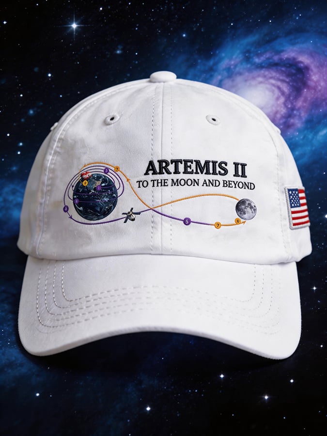 Unisex Artemis II 2026 Rocket Launch Print Hat