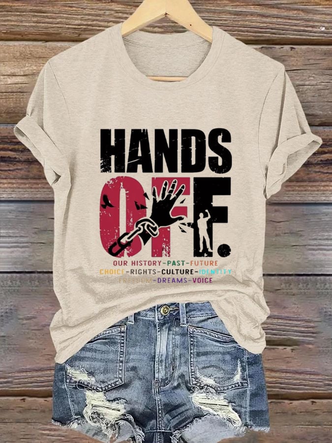 🔥Buy 3 Get 15% Off🔥Women's Hands Off Protest Print Casual T-Shirt
