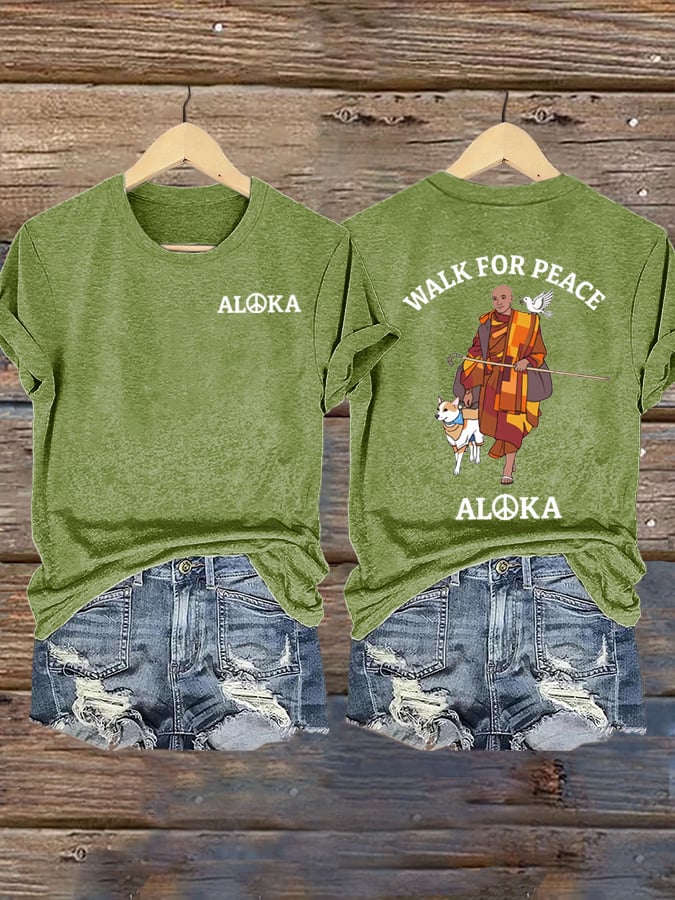 Retro Walk For Peace 19 Monks 1 Dog 2300 Miles For Peace Print T-Shirt