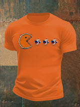 Men's  Funny Turkey Chasing Pie Sublimation FDT Thanksgiving T-Shirt