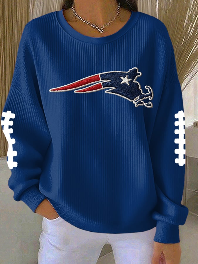 Women's football  print crew neck top