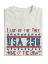 Land Of The Free Usa 250 Cotton Short-sleeved T-shirt