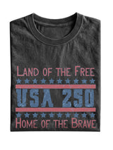 Land Of The Free Usa 250 Cotton Short-sleeved T-shirt